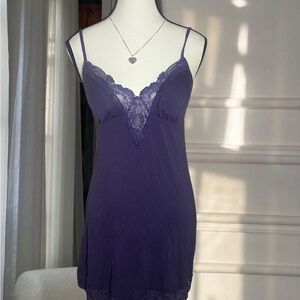 Victoria's Secret Deep Purple Lace Chemise